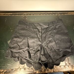 JCrew Women Size10 Black Shorts Pockets Zip/Button Fly Linen Blend Summer Beach